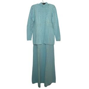 Vintage Miss JoAnn Crochet Dress With Matching Sweater - Size S/M - Vintage 70's